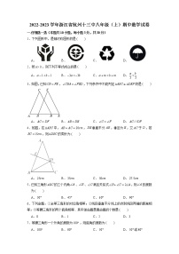 浙江省杭州十三中2022-2023学年八年级上学期期中数学试卷(解析版)