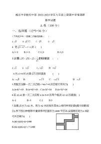 2022—2023学年四川省内江市威远中学校九年级上期期中学情调研数学试题(含答案)