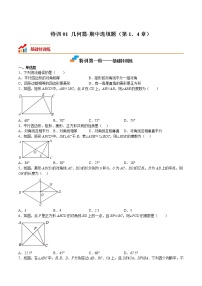 【期末满分冲刺】2022-2023学年 北师大版数学九年级上学期-特训01 几何篇-选填题（第1、4章）