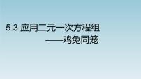 初中北师大版3 应用二元一次方程组——鸡免同笼课堂教学课件ppt