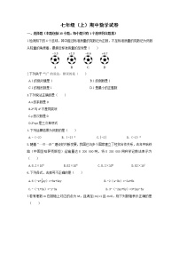 北师大版数学七上 期中数学试卷（2）（含答案）