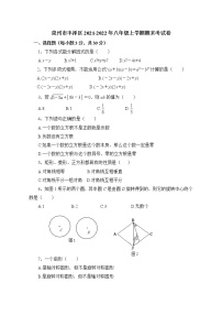 （华师版）泉州市丰泽区2021-2022年八年级上学期期末综合测试（带答案）