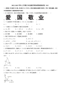 2022-2023学年上学期八年级数学期末模拟测试卷（03）