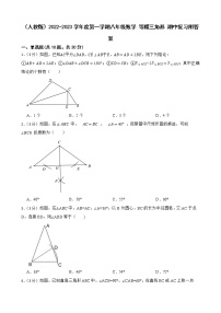 （人教版）2022-2023学年度第一学期八年级数学 等腰三角形期中复习附答案