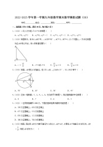 2022-2023学年第一学期九年级数学期末数学模拟试题（09）