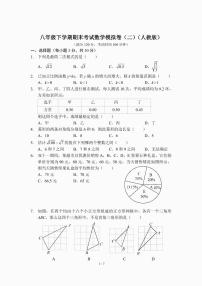 八年级下学期期末考试数学模拟卷（二）（人教版）