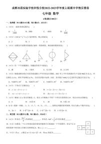 四川省成都市成华区成都双语实验学校和悦分校2022-2023学年七年级上学期11月期中数学试题(含答案)