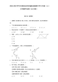 甘肃省定西市临洮县洮阳中学2022-2023学年八年级（上）月考数学试卷（10月份）(解析版)