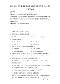 福建省泉州市台商投资区2022-2023学年九年级（上）期中数学试卷(解析版)