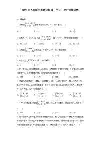2023年九年级中考数学复习：二元一次方程组训练(含答案)