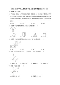 2022-2023学年人教版七年级上册数学寒假作业（十二）