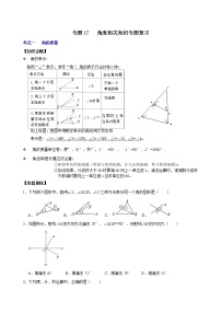 专题17 角度相关知识专题复习（原卷版+解析）