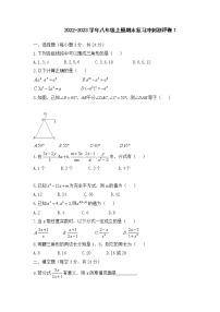 人教版八年级上册数学期末复习冲刺测评卷（无答案）