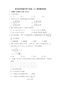 河南省驻马店市实验中学2021-2022学年八年级上学期数学期末试卷