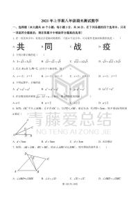 湖南省长沙市长郡教育集团2021-2022学年八年级上学期期末考试数学试题（有答案）