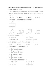 甘肃省陇南市成县2022-2023学年七年级上学期期中数学试卷(含答案)