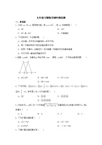 浙教版七年级数学下册期中考试模拟卷04