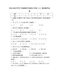 广西壮族自治区贵港市平南县2022-2023学年八年级上学期期末数学试卷+