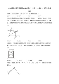 2023届中考数学高频考点专项练习：专题十三 考点27 全等三角形（B）(解析版)