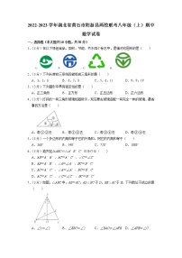 湖北省黄石市阳新县两校联考2022-2023学年八年级上学期期中质量检测数学试题(含答案)