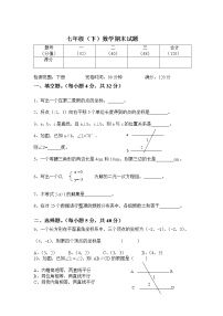 2021-2022学年人教版七年级下学期期末考试数学试卷