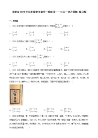 北京市2023年九年级中考数学一轮复习——二元一次方程组 练习题(解析版)
