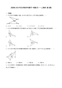 北京市2023年九年级中考数学一轮复习——三角形 练习题(解析版)