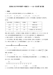北京市2023年九年级中考数学一轮复习——一元一次方程 练习题(解析版)