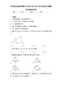 河北省石家庄市第四十九中学2022-2023年九年级上学期期末考试数学试卷(含答案)