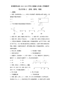 【寒假作业】2022-2023学年人教版七年级上学期数学  考点专练13  直线、射线、线段