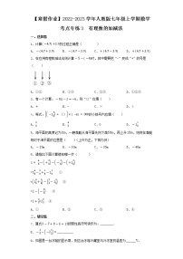 【寒假作业】2022-2023学年人教版七年级上学期数学  考点专练3   有理数的加减法