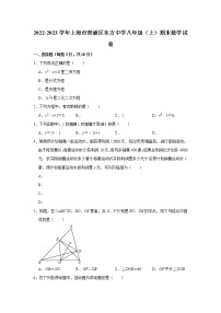 2022-2023学年上海市青浦区东方中学八年级（上）期末数学试卷