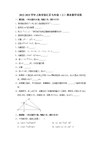 2022-2023学年上海市徐汇区七年级（上）期末数学试卷