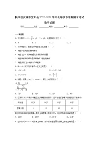 陕西省安康市紫阳县2020-2021学年七年级下学期期末考试数学试卷