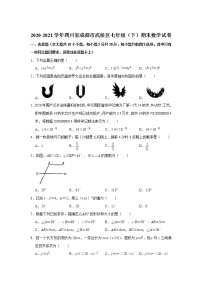 四川省成都市武侯区2020-2021学年七年级下学期期末考试数学试卷（无答案）