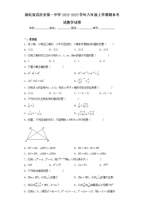 湖北省武汉市第一中学2022-2023学年八年级上学期期末考试数学试卷