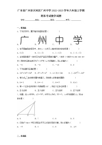 广东省广州市天河区广州中学2022-2023学年八年级上学期期末考试数学试题