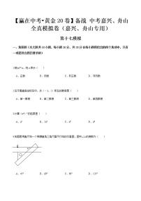 黄金卷17-【赢在中考•黄金20卷】备战 中考数学全真模拟卷（浙江嘉兴、舟山专用）