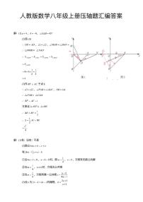 人教版数学八年级上册压轴题汇编答案