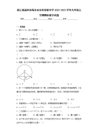 浙江省温州市瑞安市安阳实验中学2022-2023学年九年级上学期期末数学试题