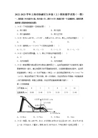 2022-2023学年上海市杨浦区九年级（上）期末数学试卷（一模）docx