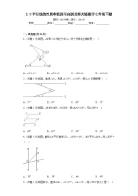 2.3平行线的性质寒假预习自测北师大版数学七年级下册