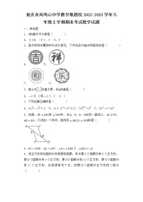 重庆市凤鸣山中学教学集团校2022-2023学年八年级上学期期末考试数学试题