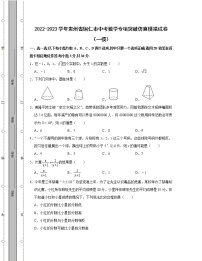 2022-2023学年贵州省铜仁市中考数学专项突破仿真模拟试卷（一模二模）含解析