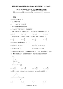 新疆维吾尔自治区乌鲁木齐市沙依巴克区第二十三中学2022-2023学年九年级上学期期末数学试题