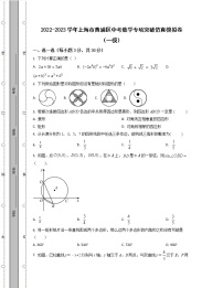 2022-2023学年上海市黄浦区中考数学专项突破仿真模拟卷（一模二模）含解析