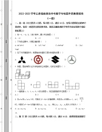 2022-2023学年江苏省南京市中考数学专项提升仿真模拟卷（一模二模）含解析