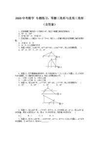 初中数学中考复习 2020中考数学 专题练习：等腰三角形与直角三角形（含答案）