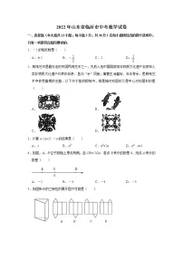 初中数学中考复习 2022年山东省临沂市中考数学试卷及答案
