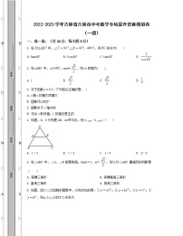 2022-2023学年吉林省吉林市中考数学专项提升仿真模拟卷（一模二模）含解析